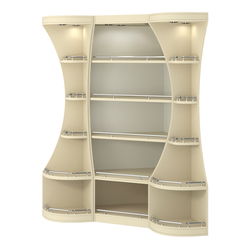 Угловой высокий стеллаж ГАРАНТ №1-О с ограничителями, Крем Вайс + Белый