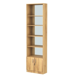 Стеллаж из ДСП с 4-мя полками 250x600 мм серии LEVEL-4 №4-2 (З/C - ЗЕРКАЛО), Дуб Золотистый