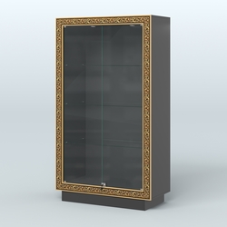 Низкая витрина с декором и верхней подсветкой НБА-5, Черный