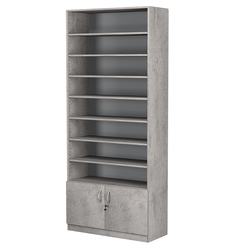 Стеллаж из ДСП с 7-ю полками 350x900 мм серии LEVEL-7 №13 (З/C - ДВП), Бетон Чикаго светло-серый F186 ST9