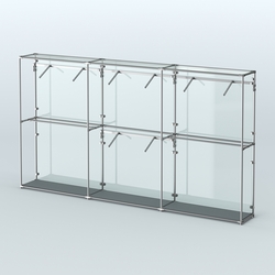 Торговая система ХРОМ (задняя стенка - стекло) 3600 мм с поручнями №6, Темно-Серый