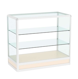 Прилавок из профиля прямоугольный №4 (открытый), Крем Вайс