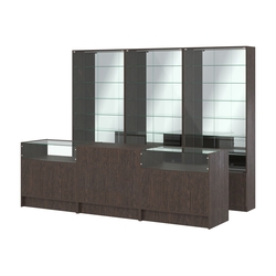 Комплект витрин с регулировочными полками NE-6 №12-2 и прилавков ЭК-2, Дуб Венге