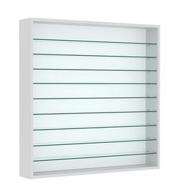 Витрина настенная №4-5Г открытая с девятью прозрачными полками, Серый