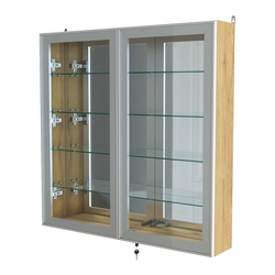 Витрина настенная №4-2А зеркальная серии Collecto, Дуб Золотистый