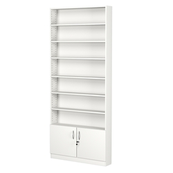 Стеллаж из ДСП с 6-ю полками 150x900 мм серии LEVEL-6 №9 (З/C - ДВП), Белый