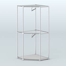 Угловой стеллаж Хром №6 с поручнями, Серый