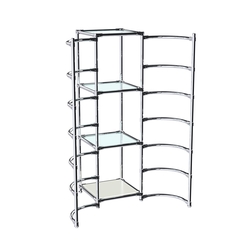 Хромированное вешало ДУГА №2-1 с полками стекло 6 мм, Белый