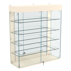 Витрина настенная НЕО №4А-3 с четырьмя полками и зеркалом , Крем Вайс