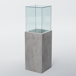 Витрина для музеев "Коллекция" №5А с подсветкой, Бетон Чикаго светло-серый F186 ST9