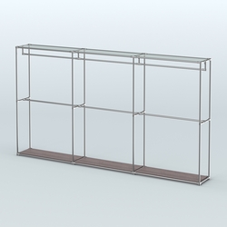 Торговая система ХРОМ без ДСП 3600 мм с поручнями №1, Ясень Анкор темный