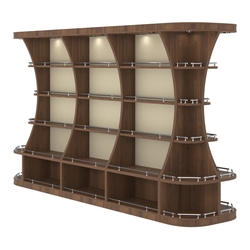 Островной высокий стеллаж ГАРАНТ №4-О с ограничителями, Орех + Крем Вайс