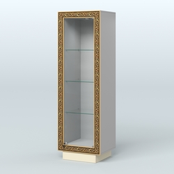 Низкая витрина из ДСП с декором НБА-1, Серый + Крем Вайс