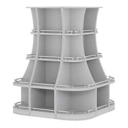 Островной низкий стеллаж ГАРАНТ №6-О с ограничителями, Серый