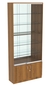 Витрина СЭСП-Z №1-300 (З/C - Зеркало) со стеклянными полками и шторками Орех