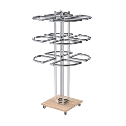 Торговое хромированное трехъярусное вешало СЕКТОР №3, Дуб Сонома