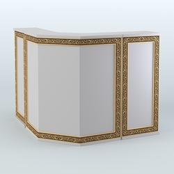 Ресепшен Г-образный серии БАРОККО №4, Серый