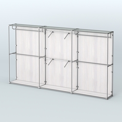 Торговая система ХРОМ (задняя стенка - ДСП) 3600 мм с поручнями №5, Ясень Анкор светлый