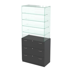 Прилавок с верхним стеклянным каркасом Селена-9, Черный