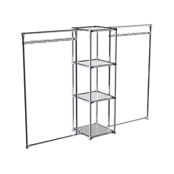 Хромированное вешало ЛУЧ №2-4 с зеркальными полками 4мм, Серый