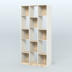 Стеллаж из ДСП серии ЛОФТ №10-1, Белый + Дуб Сонома