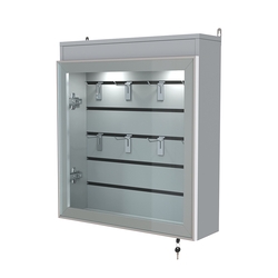 Витрина настенная №1-2Б с эконом панелью и фризом серии Collecto, Серый