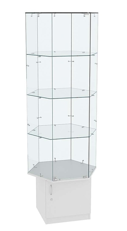 Витрина торговая шестисторонняя Истра №41  (прозрачная), Серый