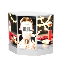 Стол-прилавок со световым коробом шестигранный №22, Серый