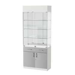 Витрина ювелирная "Диаманд" №13, Белый + Серый