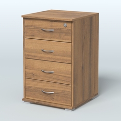 Тумба Нотте подкатная (4 ящика с замком), Орех