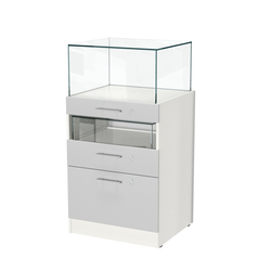 Прилавок ювелирный "Диаманд" №2-600 пристенный, Белый + Серый