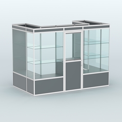 Павильон из профиля пристенный №2б (4,05 кв. м), Темно-Серый