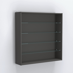 Витрина настенная №204-1Г открытая с прозрачными полками, Черный