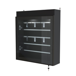 Витрина настенная №1-2Б с эконом панелью и фризом серии Collecto, Черный