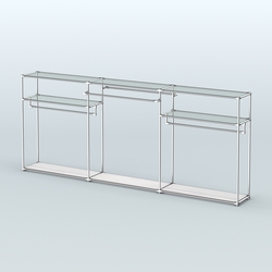 Островная торговая система ХРОМ 3600 мм с поручнями №5, Ясень Анкор светлый