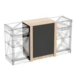 Прилавок из ДСП Модерн №1-КР-900 центральный, Черный + Дуб Сонома