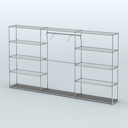 Торговая система ХРОМ без ДСП 3600 мм с прозрачными полками и поручнями №9, Черный