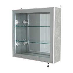Витрина настенная №1-2А с зеркалом серии Collecto, Метрополитан Грей
