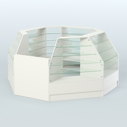 Низкий торговый остров серии Алмаз №1 малый, Белый