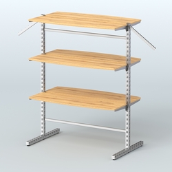 Система ЭЛЕГАНТ островная с шестью закруглёнными полками из ДСП №17б, Дуб Золотистый