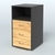 Тумба приставная 3 ящика с нишей Черный и Дуб Золотистый U1148