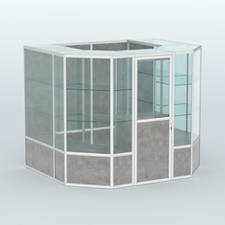 Павильон из профиля пристенный №7б (4,32 кв. м), Бетон Чикаго светло-серый F186 ST9