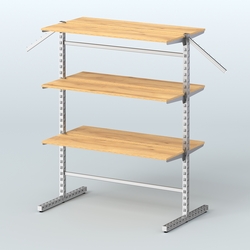 Система ЭЛЕГАНТ островная с шестью прямыми полками из ДСП №17а, Дуб Золотистый