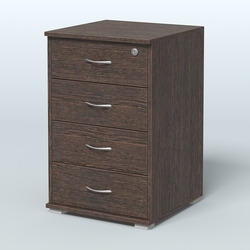 Тумба Нотте подкатная (4 ящика с замком), Дуб Венге