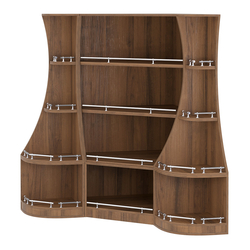 Угловой низкий стеллаж ГАРАНТ №1-О с ограничителями, Орех