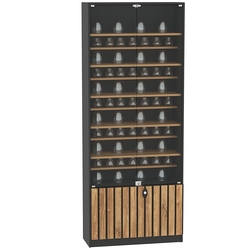 Витрина серии "Смок" №1-ДП-800 (с доп. полками), Черный + Дуб Канзас коричневый