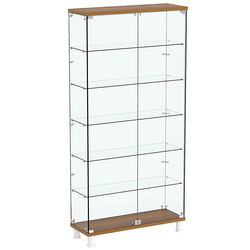 Витрина РОНДО №3-3 на ножках (задняя стенка стекло), Орех