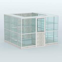 Павильон из профиля пристенный №9г (6,75 кв. м), Метрополитан Грей