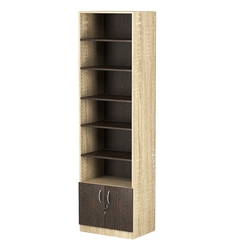 Стеллаж из ДСП с 5-ю полками 400x600 мм серии LEVEL-5 №7 (З/C - ДВП), Дуб Сонома + Дуб Венге