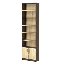 Стеллаж из ДСП с 5-ю полками 250x600 мм серии LEVEL-5 №4 (З/C - ДВП), Дуб Венге + Дуб Сонома